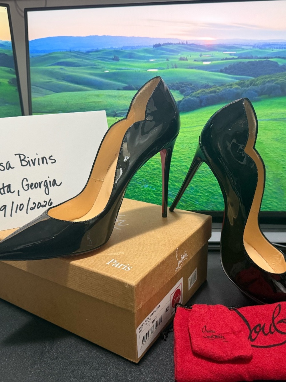 Christian Louboutin Hot Chick 100 – Black Patent – Size 42